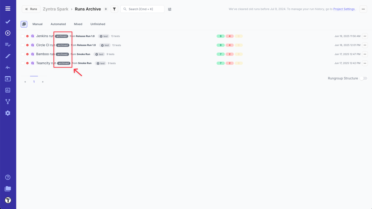 Testomat.io - Archived badge