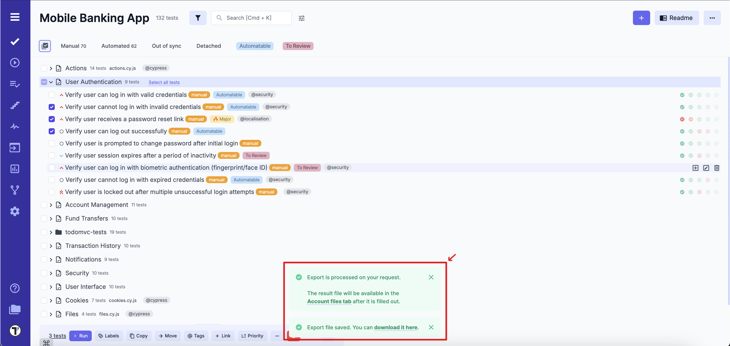 Account files and a link