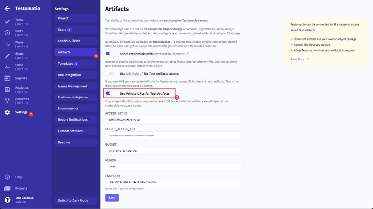 Testomatio - Private Access